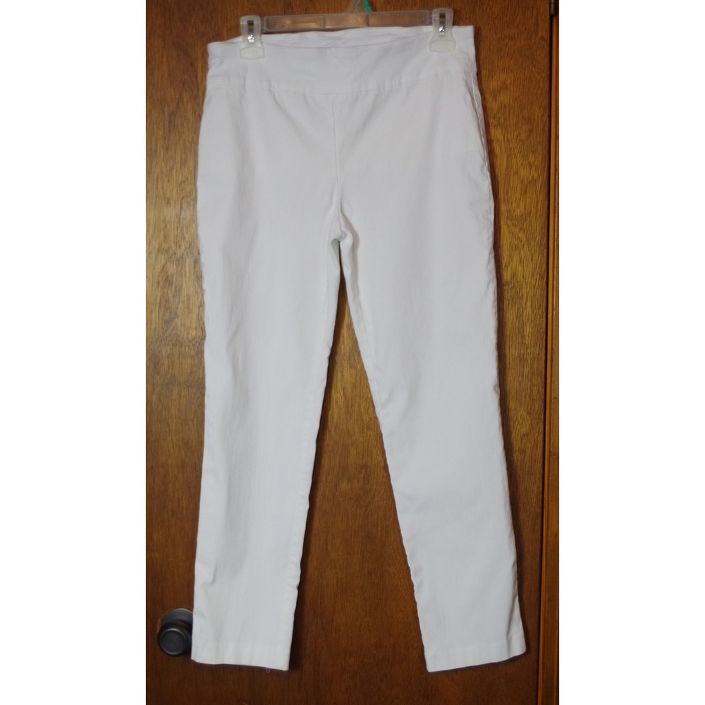 Cynthia Rowley Women Size 10 White Pull On Slim Leg Stretch Pants